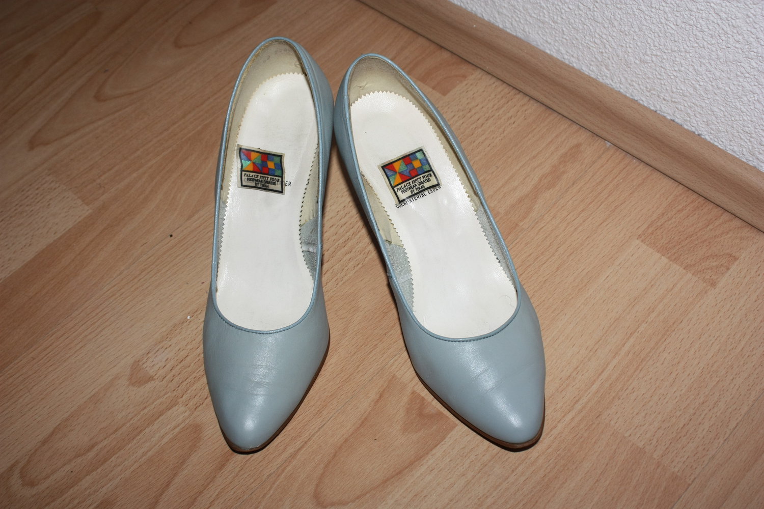 Pumps grau blau, Echtleder, Gr. 39 1/2