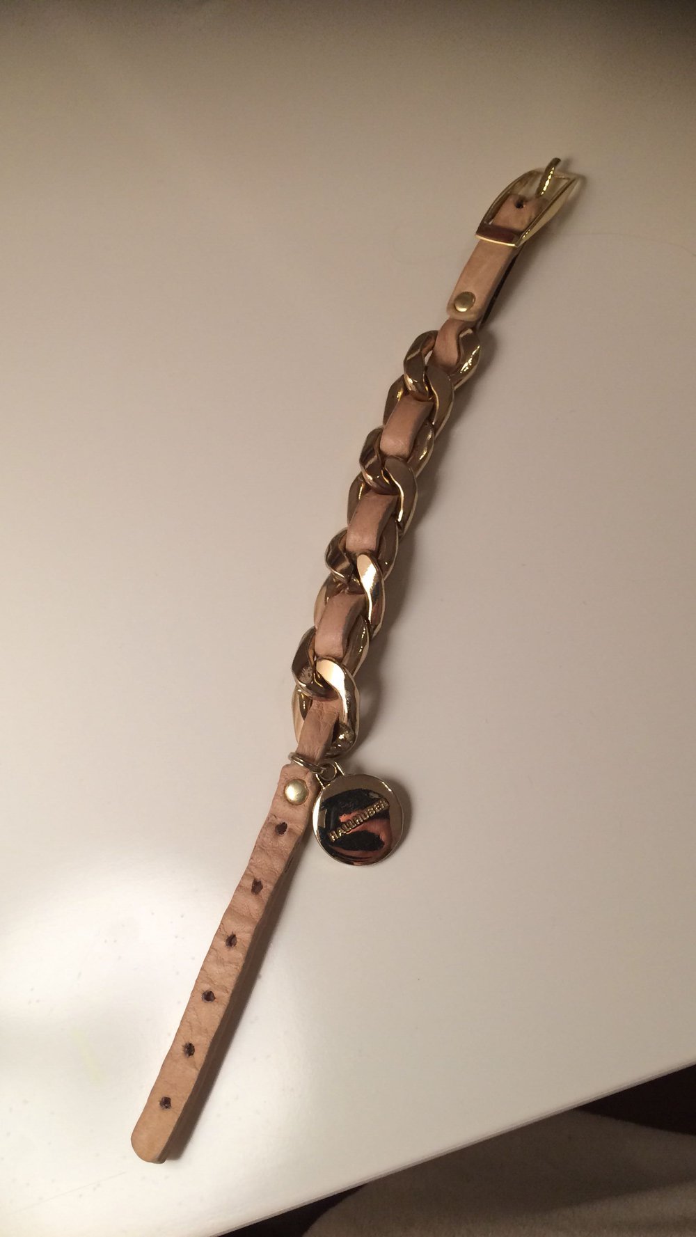 Hallhuber Lederarmband mit gold