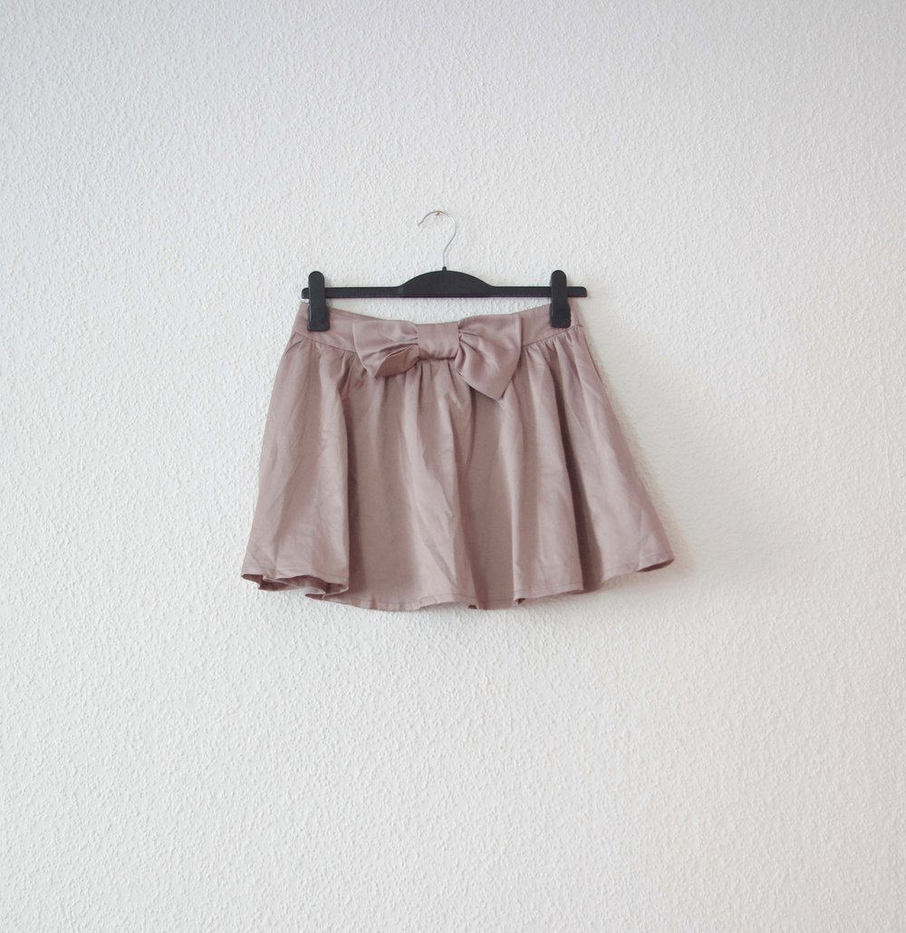 Süßer Skaterrock nude Schleife Gr. 36/38 S highwaist