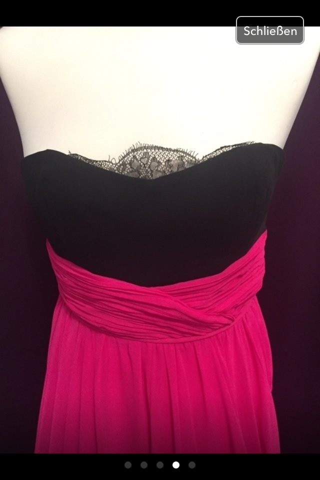 Abendkleid Spitze Chiffon edel seidig pink schwarz 