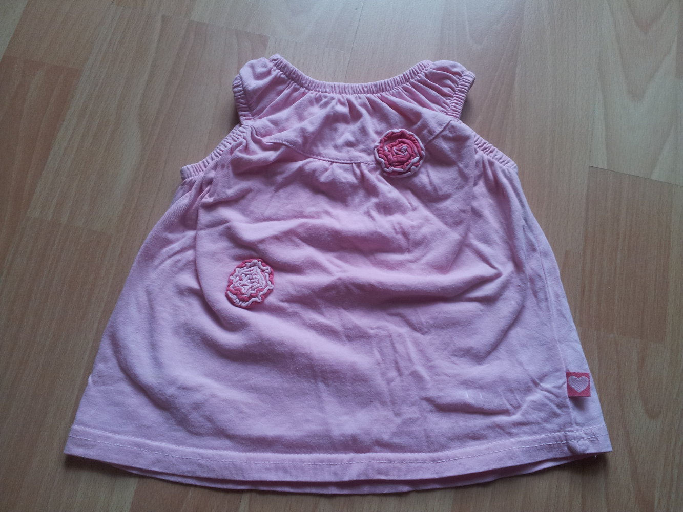 Top rosa pink Blumen ohne Ärmel Gr. 86 