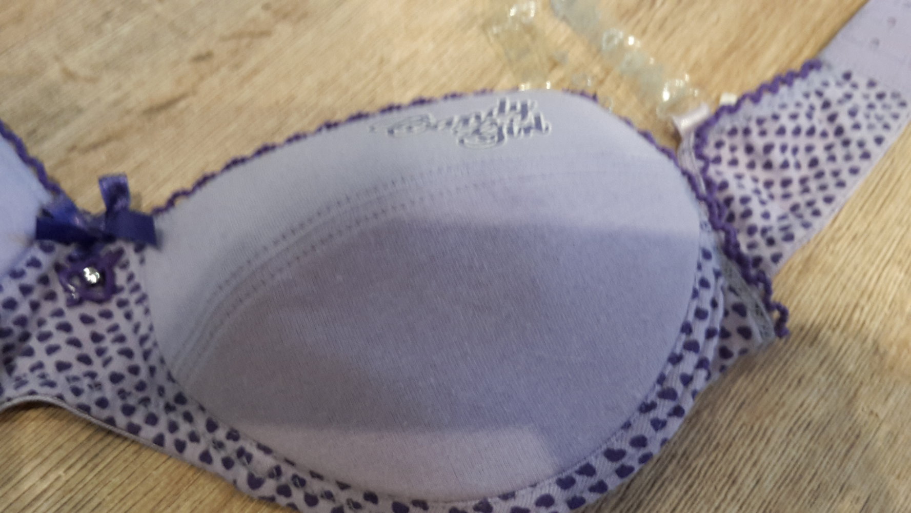 BH Gr. 70/A lila violett Punkte transparente Träger Herzchen Candy Girl