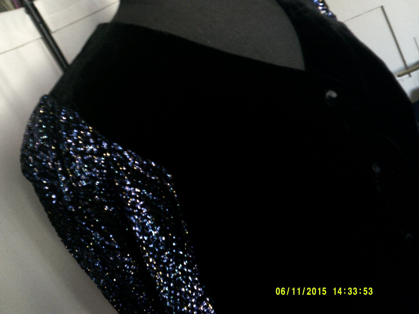 Vintage Gllitzer-Samtjacke