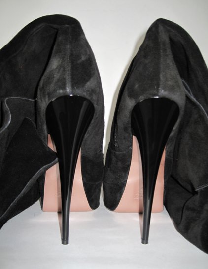 Sexy High Heels Wildleder Overknee Stiefel mit Plateau, schwarz, Gr. 43