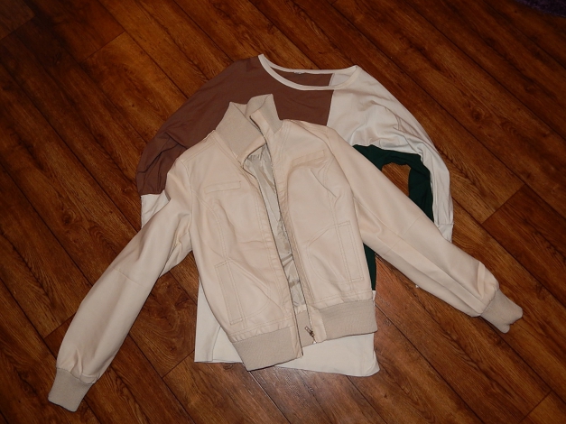 Tolle Lederjacke Gr. L in creme Top