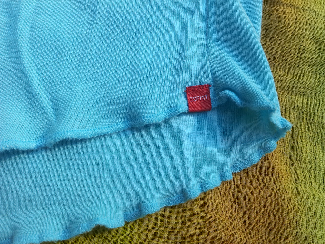 Shirt Esprit türkis hellblau Häkelornament