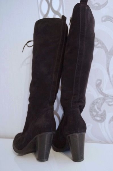 Tolle Schwarze Stiefel mit Absatz hochgeschnürt Schnüren Reißverschluss 39