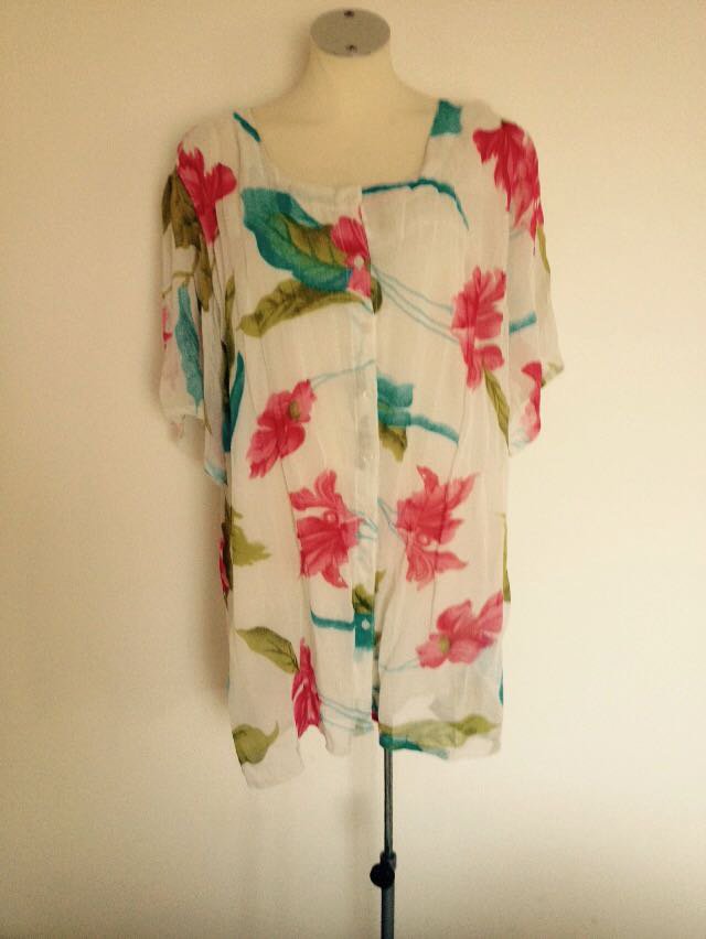 Nostalgi Pur Blümchen Long Bluse Tunika