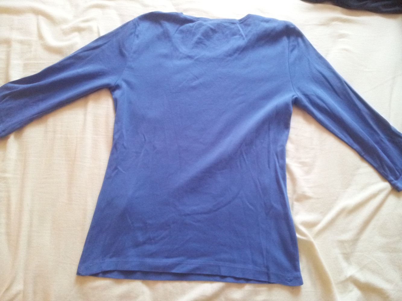  Top 3/4 Ärmel Olsen blau Strass