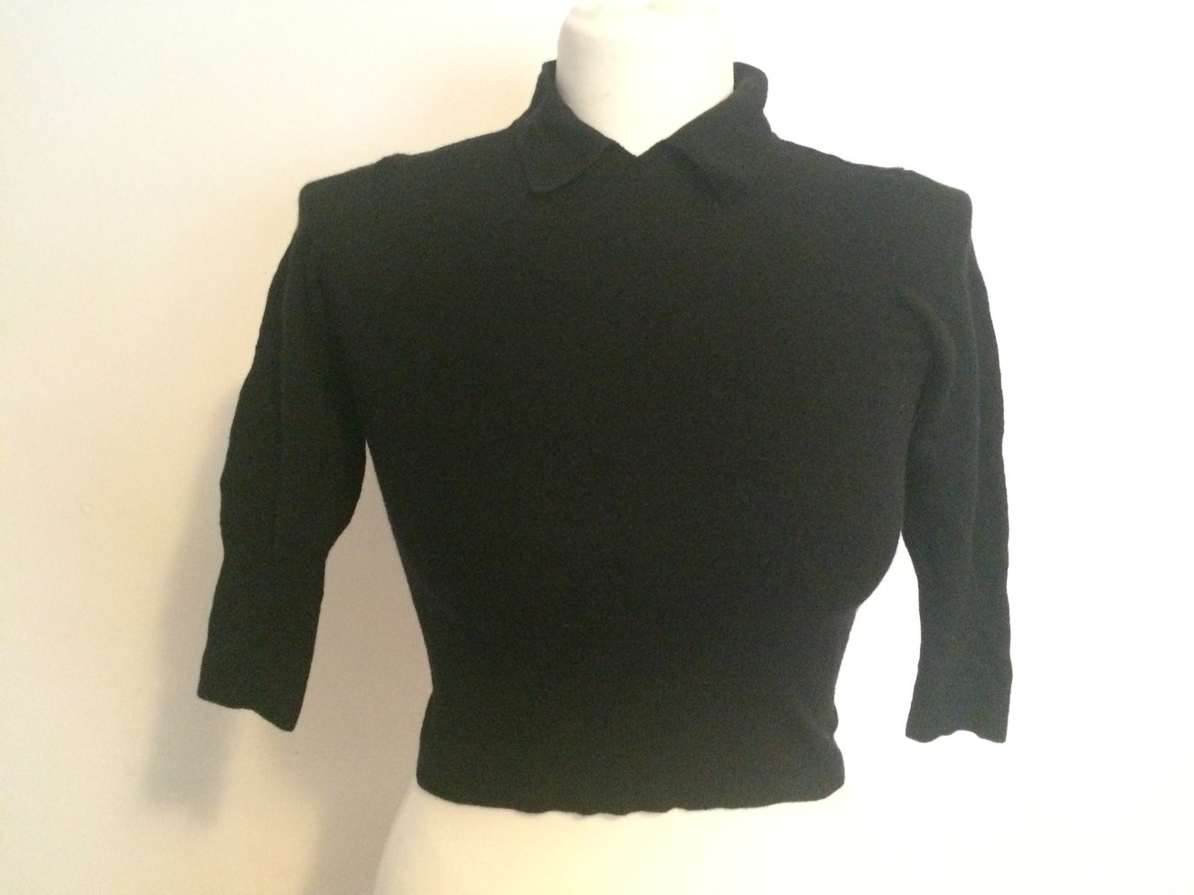 schwarzes Polo Merino