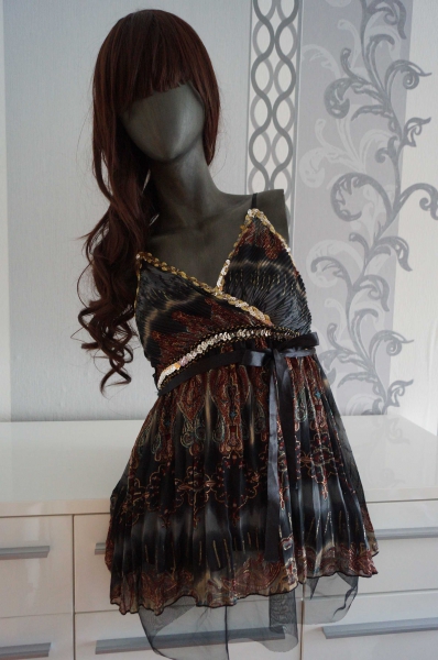 Schönes sommerliches Oberteil mit Pailletten und Schleife XL 40 42 L