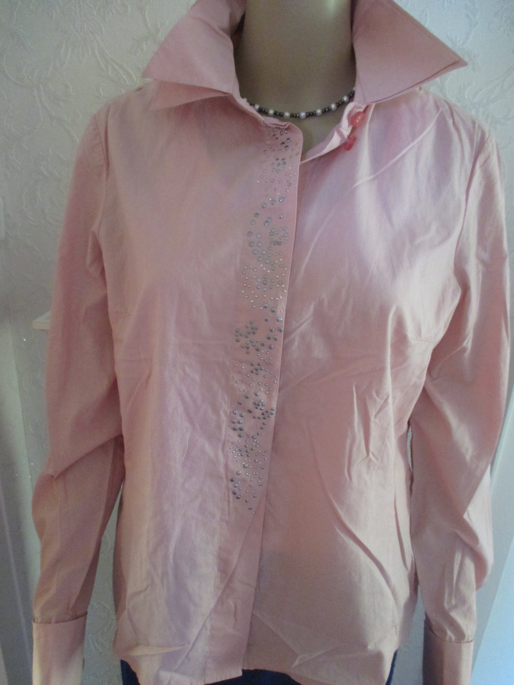 NEU * DESIGNER * Business * Freizeit * Silber Nieten * Hemd- Bluse 