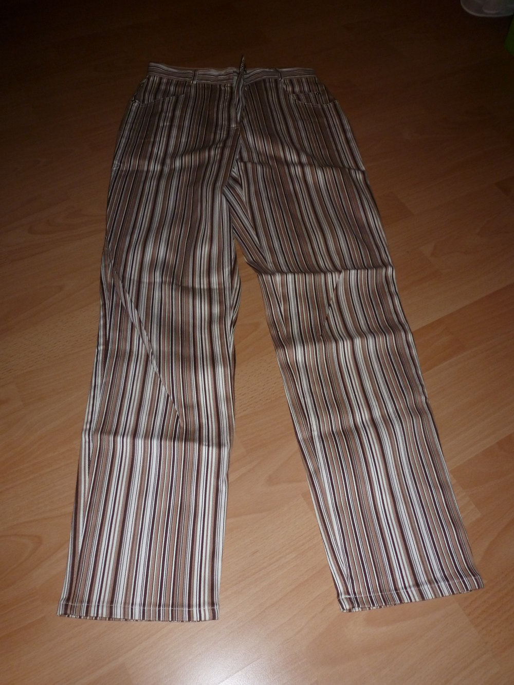 Damenhose braun beige gestreift Hose Gr. 36 Damen TOP neuw.