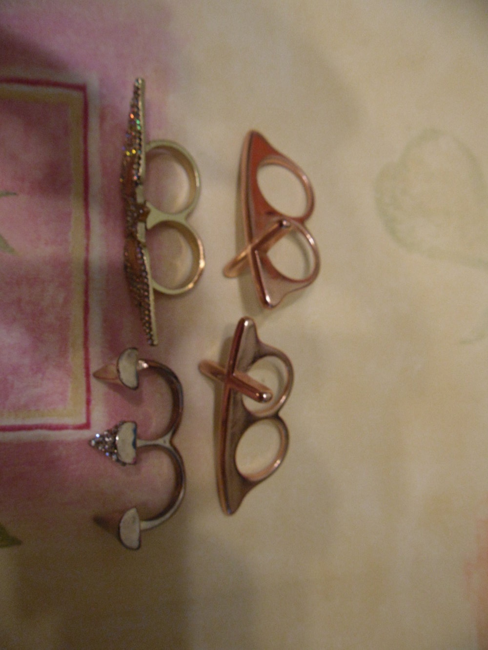 Doppelringe gold/rosegold-farben