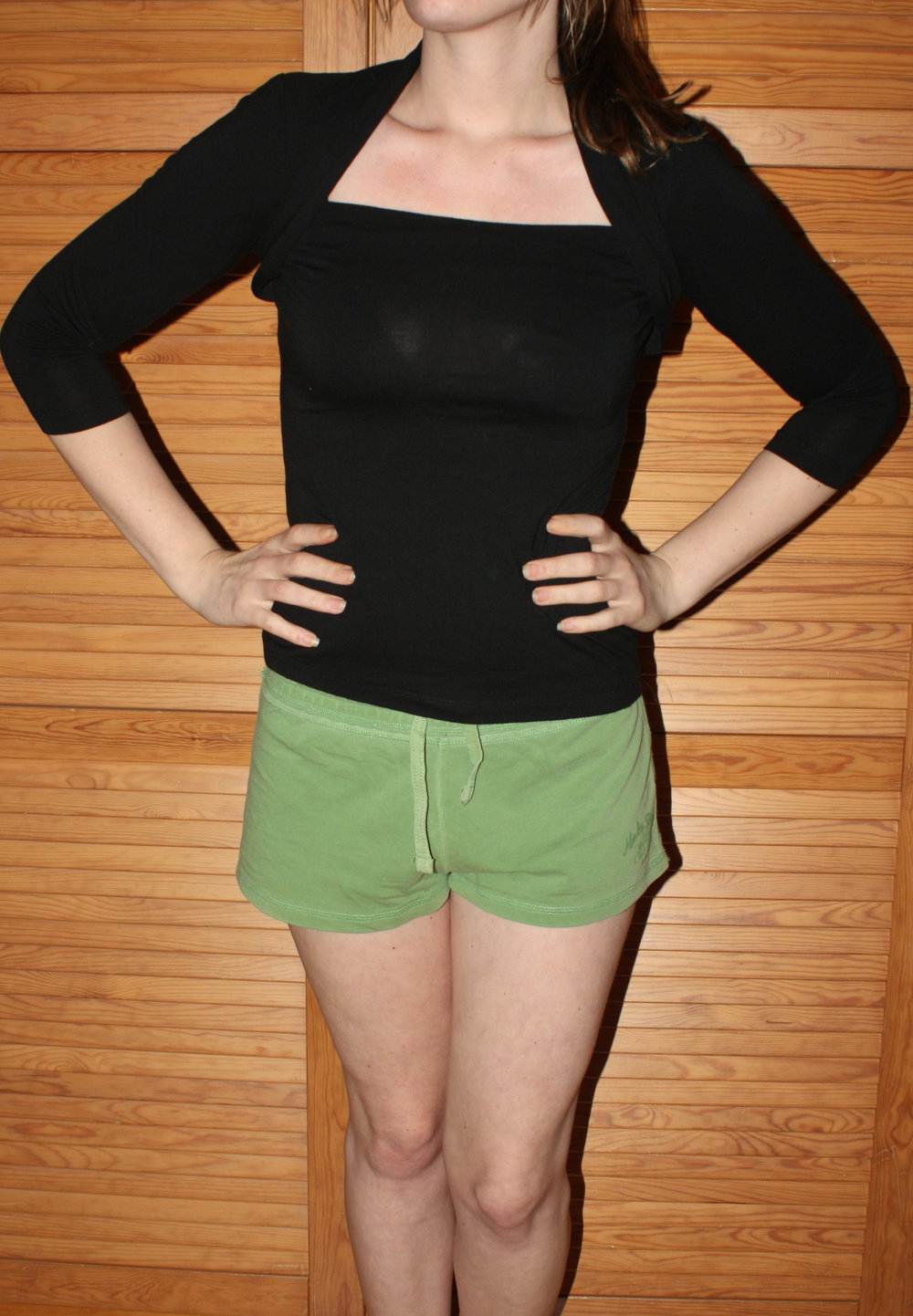 3/4 Arm Shirt, angenähter Bolero, Gr. 34