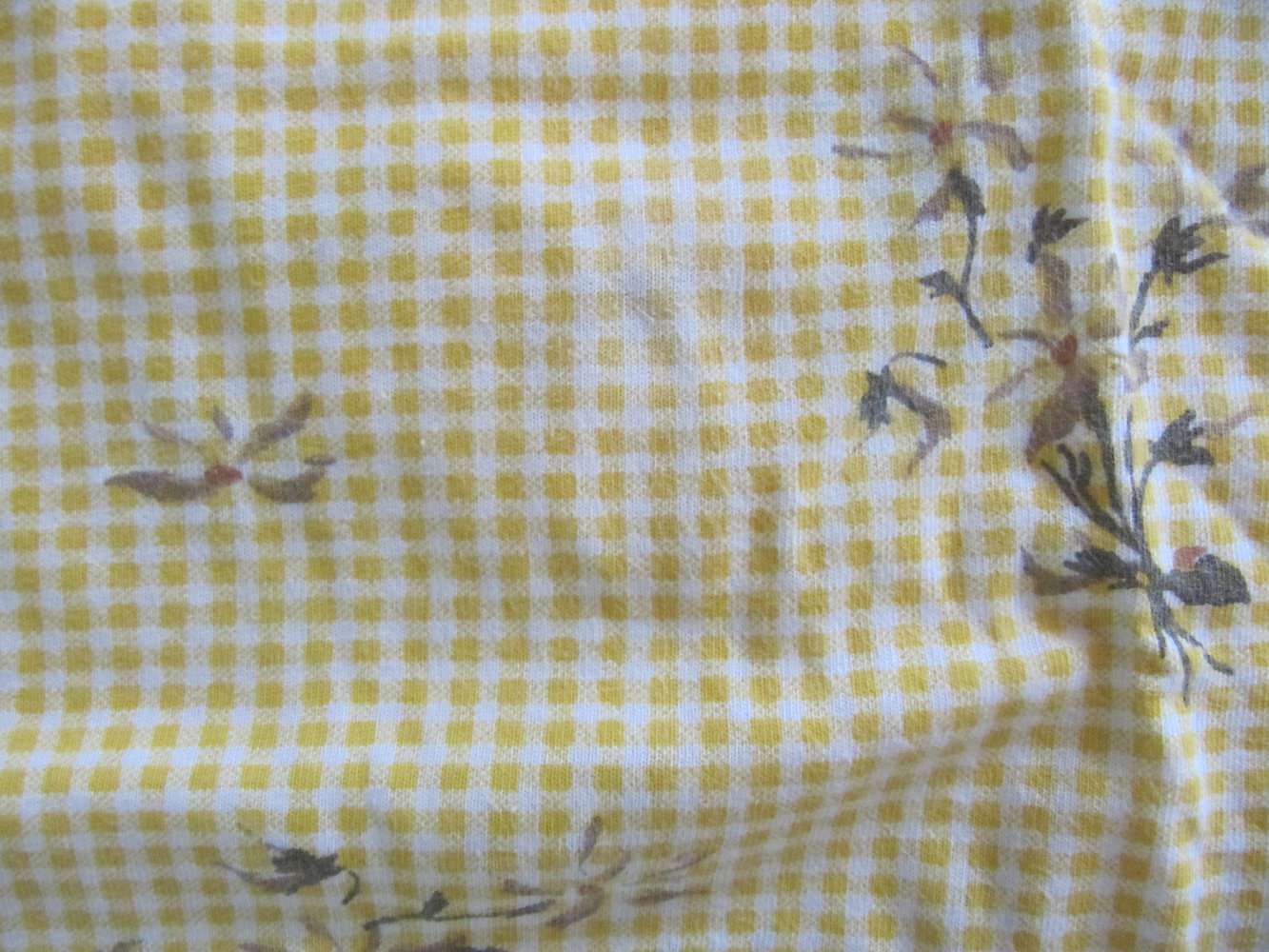 Spaghetti träger Nachthemd gelb kariert plus Oberteil gratis