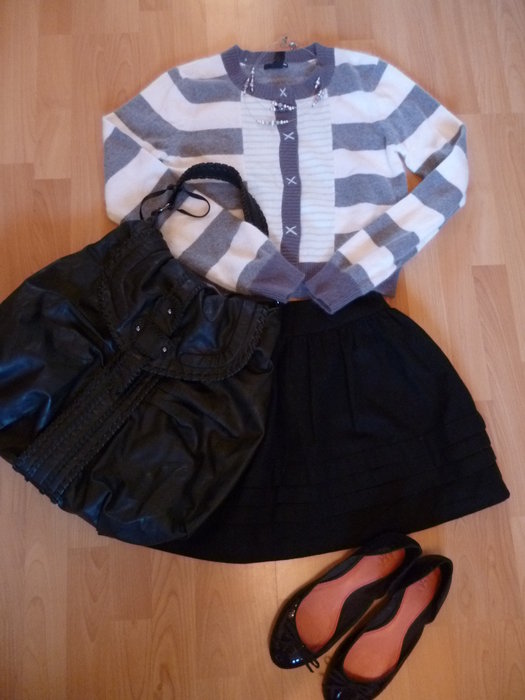 Topshop Rock schwarz Taillenrock high waist Wollrock