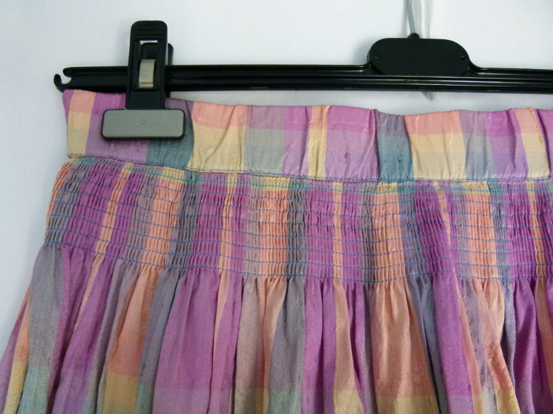 Langer Seiden Rock, pastellfarben, maßgeschneidertes Unikat, Boho Vintage Retro Goa Festival Hippie Landleben Lagenlook Cottagecore