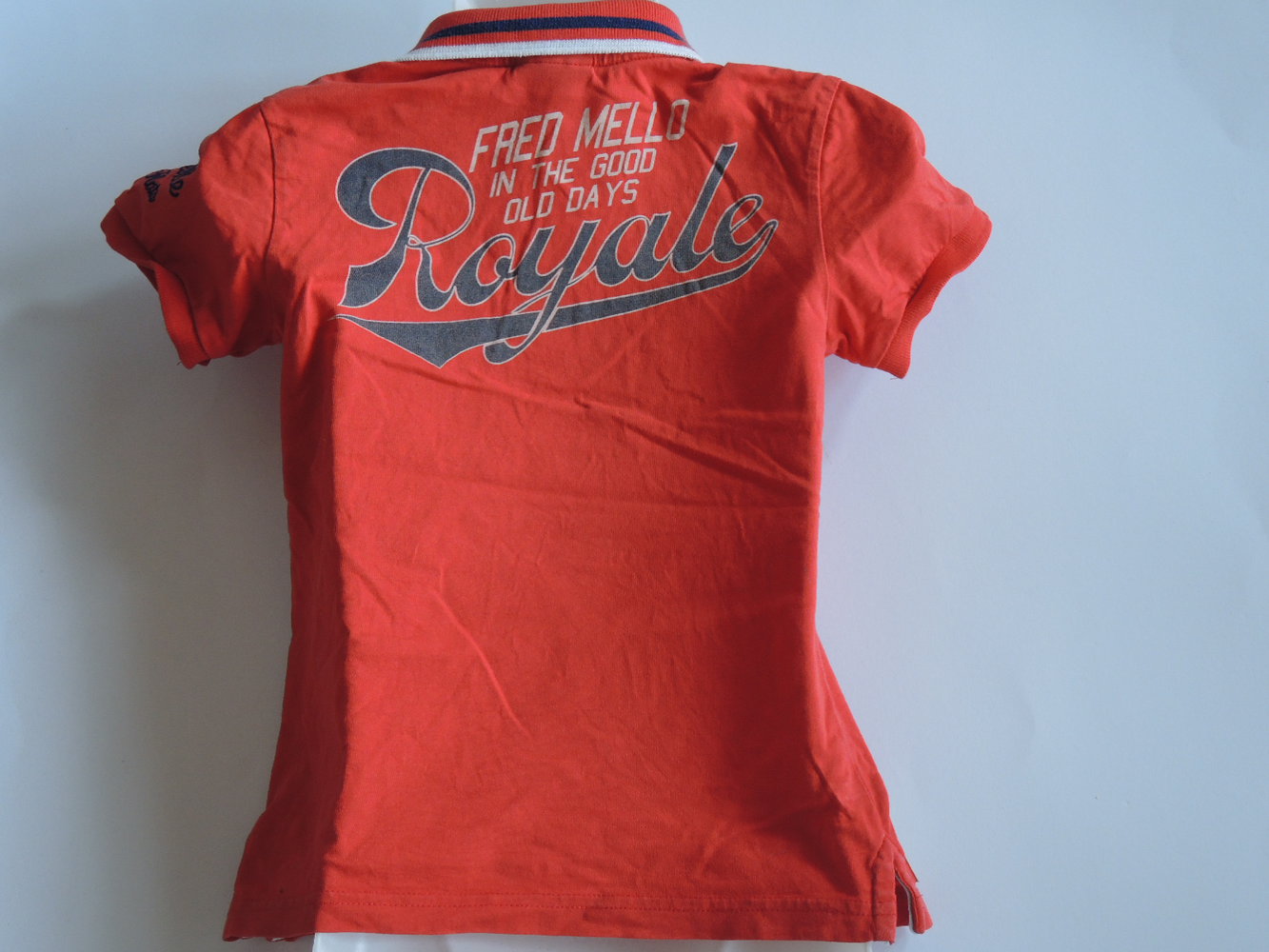 Cooles Luxus Polo Shirt rot mit Rücken Print Gr.4 104 110 Limited Edition von Fred Mello