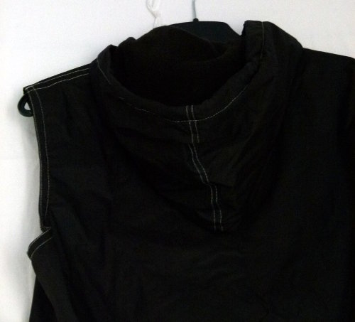 Kapuzen Weste, warm gefüttert, schwarz weiß, Gothic Emo Mori Herbst Winter 