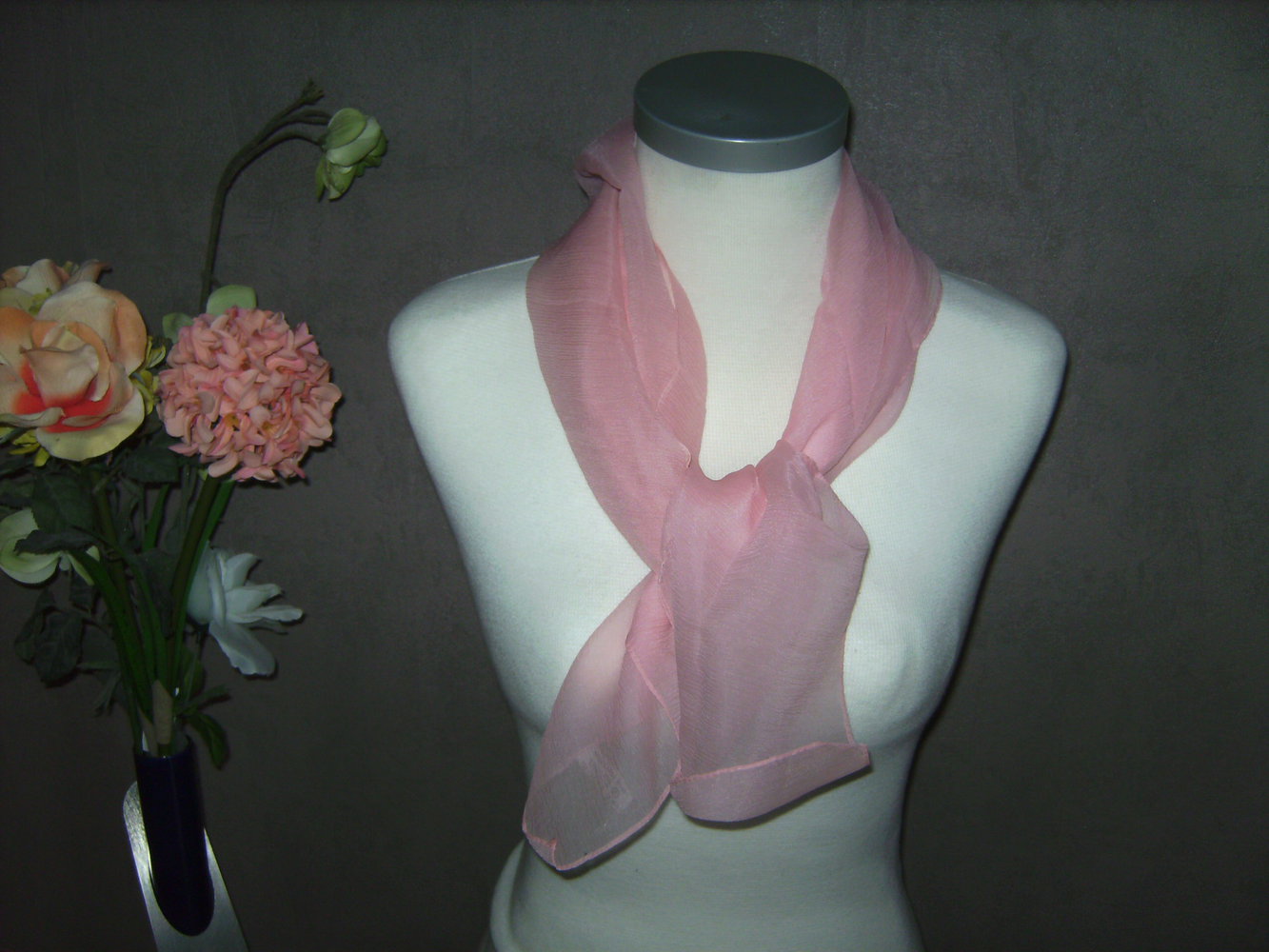 Tuch Rosè, Lace, Schal Vintage 70th,high Class Puder