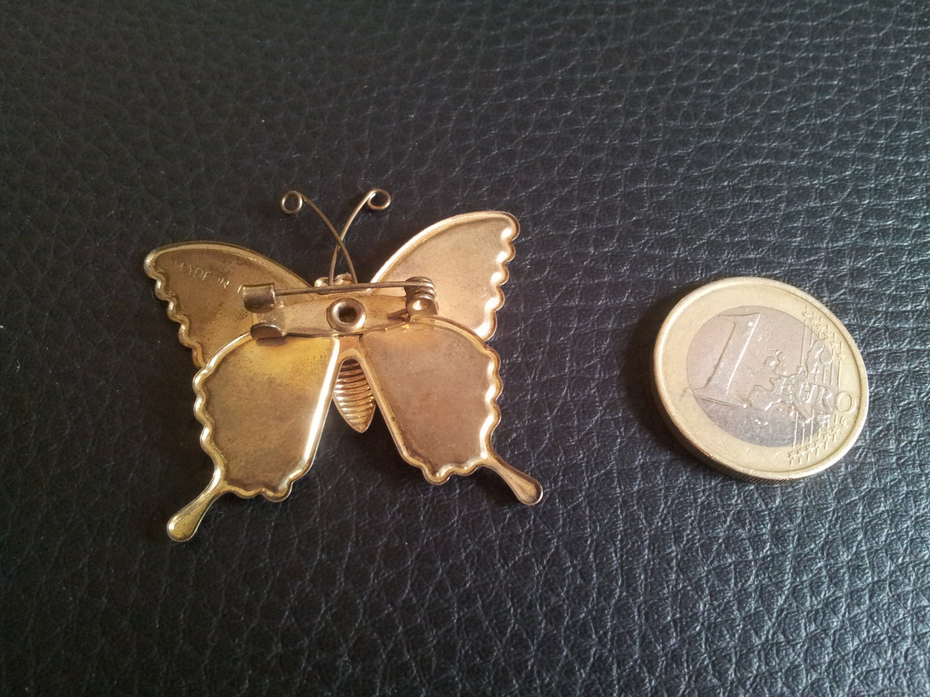 Modeschmuck Brosche Schmetterling gold bunt