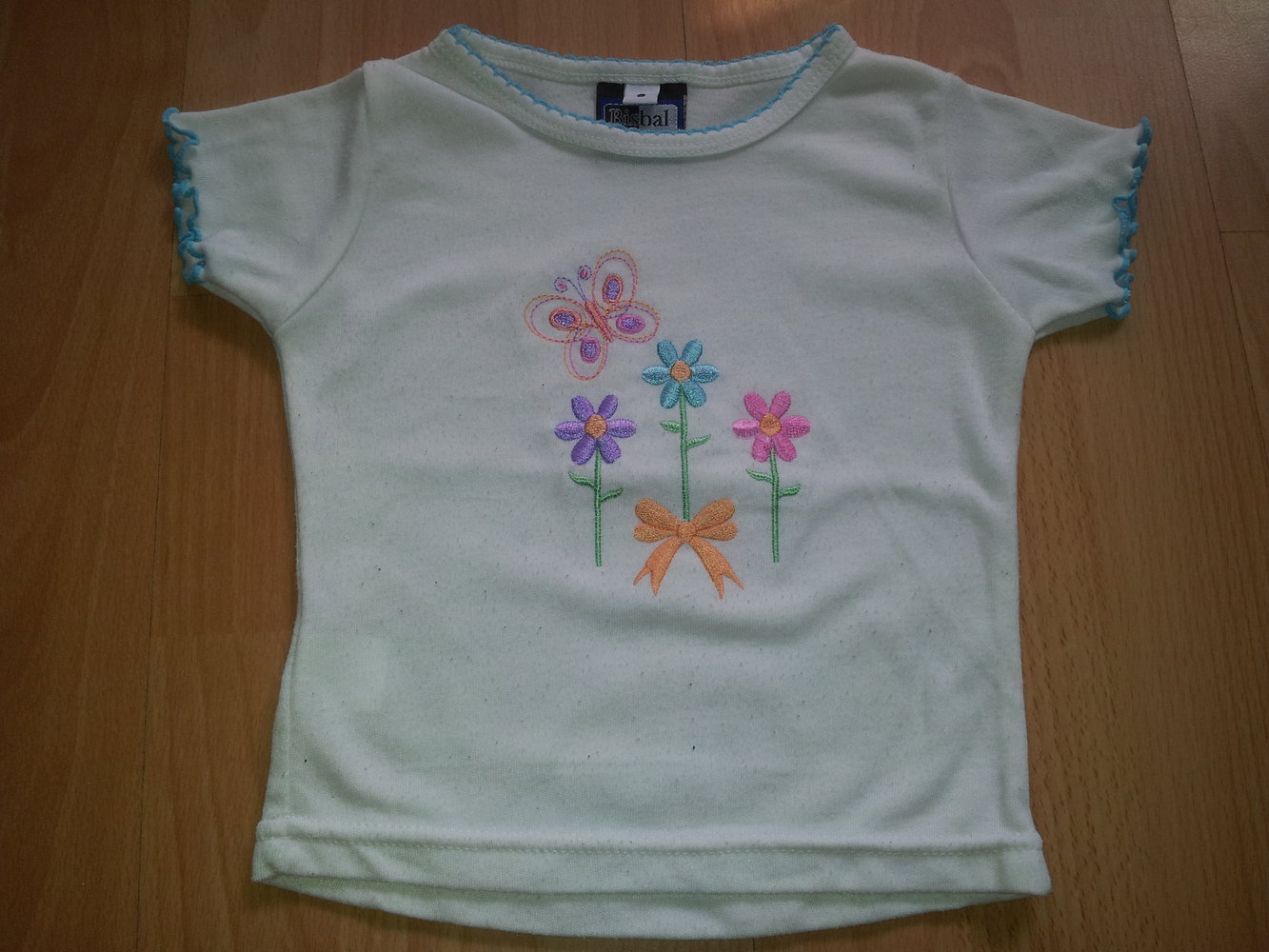 T-Shirt Schmetterling Blume weiß Gr. 74/80