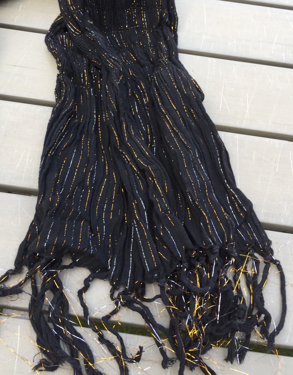 SCHAL Tuch LUREX schwarz / gold / silber