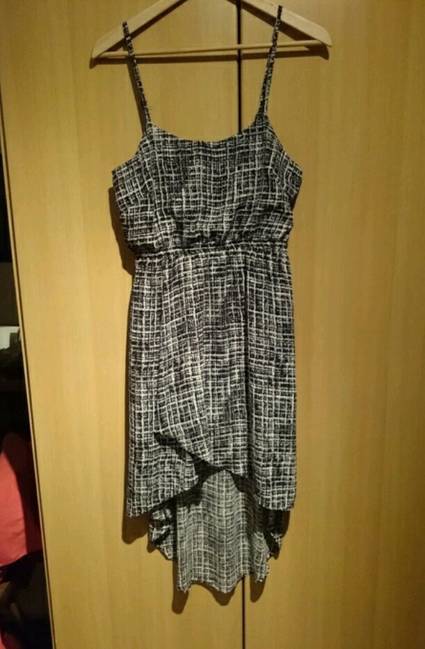 Vokuhila Kleid schwarz weiß, 36/S