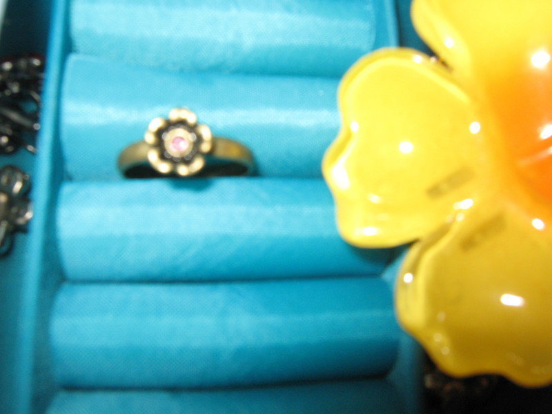 NEU Flower- Power Blüten mit Strass- Kristalle Stein Stein RING Gold- farben