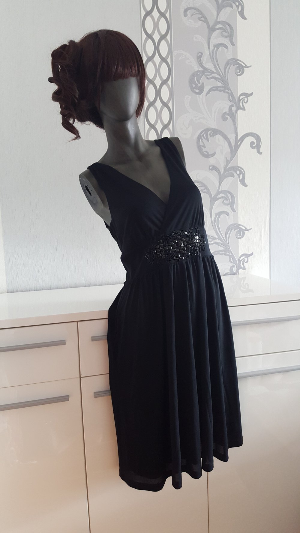 Elegantes schwarzes Esprit Kleid Hochzeit besondere Anlässe 40 42 L XL evtl. 44 da dehnbar