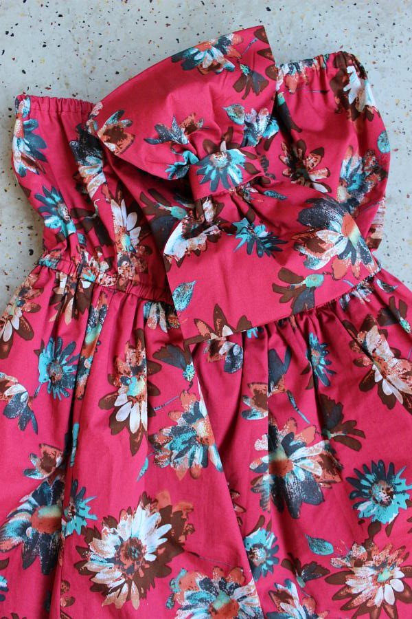 NEU! ANGELEYE Bustierkleid Cocktail-Kleid himbeer bordeaux Blüten