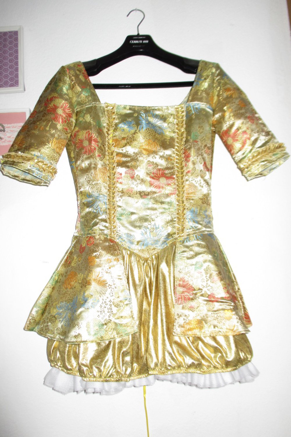 NEU Kostüm Marie Antoinette kurz gold bunt französische Königin Prinzessin Gräfin French Queen historisch Renaissance Barock Rokkoko