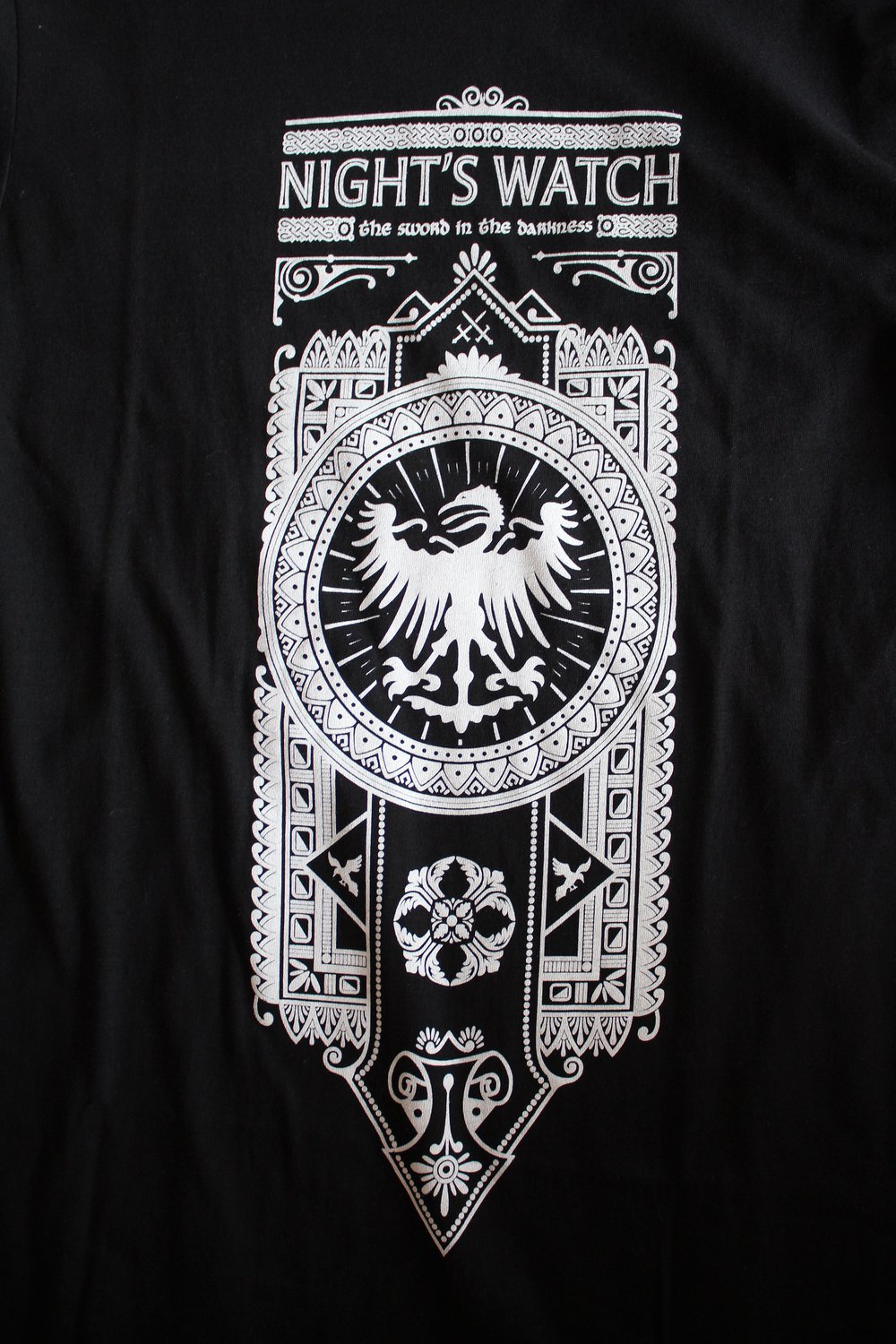 Game of Thrones GoT Night's Watch Nachtwache Lied von Eis und Feuer Wappen TV Serie Buch Fan Nerd T-Shirt schwarz Göße S