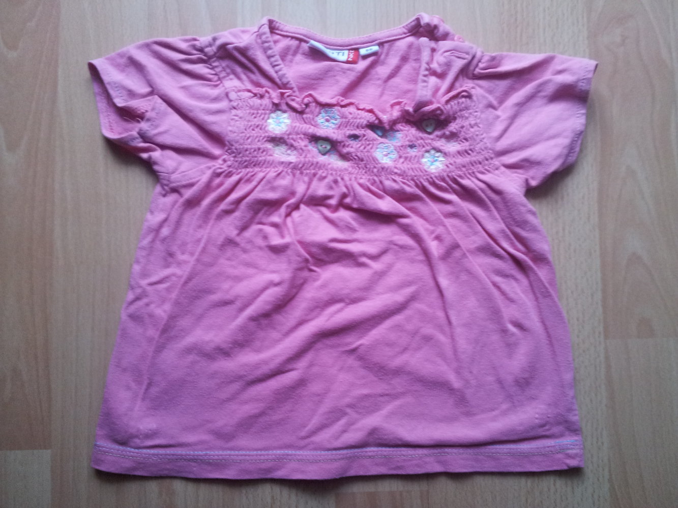  Shirt rosa pink Blumen Stickerei Gr. 86