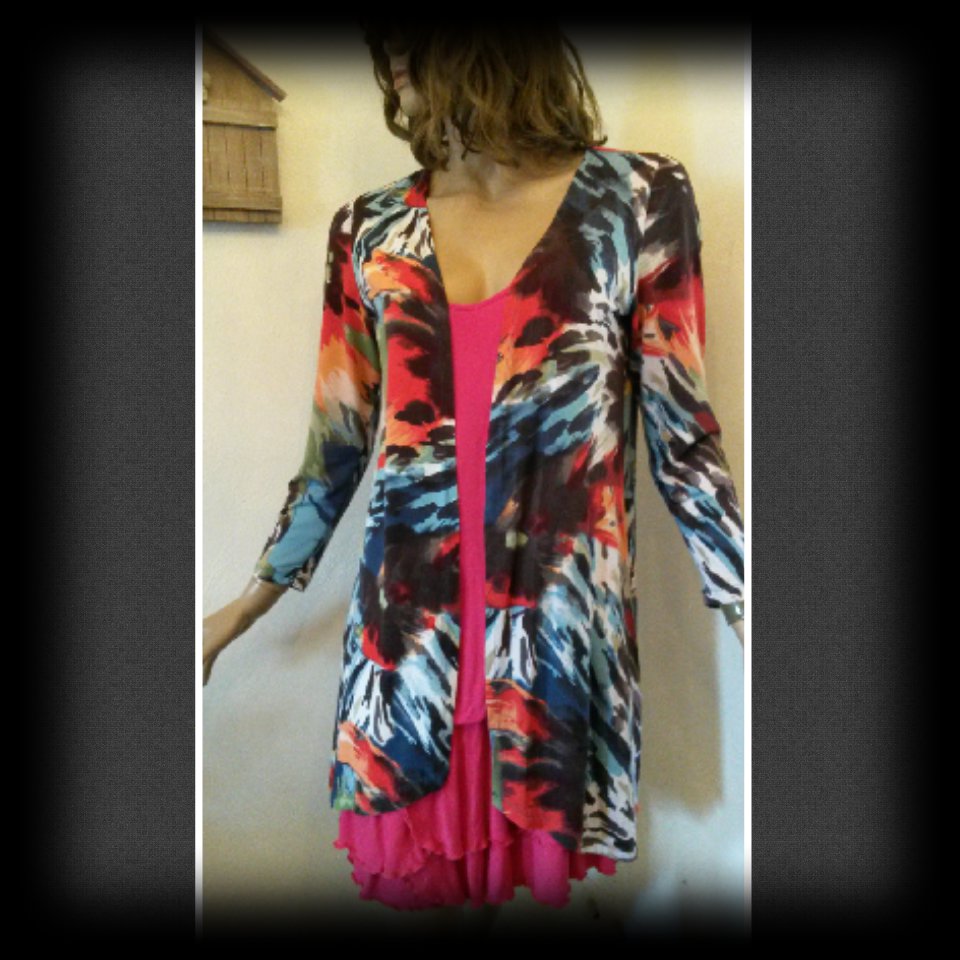 Vokuhila Shirt-Jacke in brillanten Farben