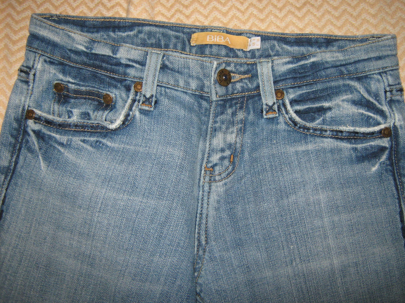 NEU Shabby Style Stickerei Glitzer-Strass Kristall Schlag Jeans- Hose 