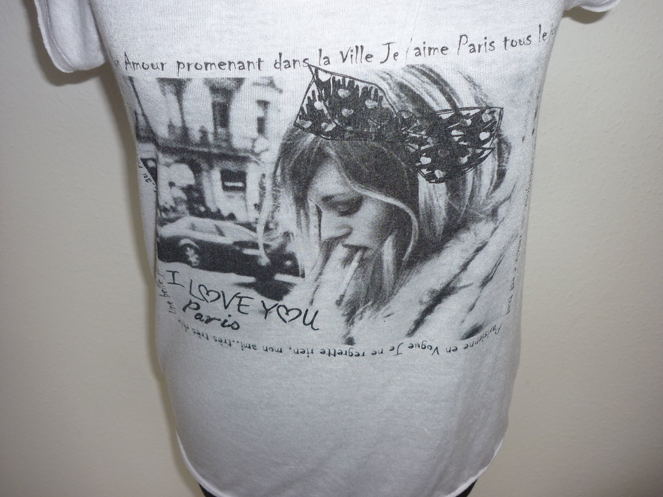 Review T-Shirt Shirt weiß Print schwarz weiß Größe XS 34