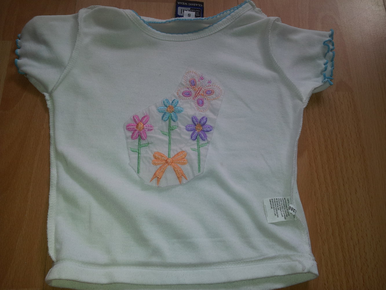 T-Shirt Schmetterling Blume weiß Gr. 74/80