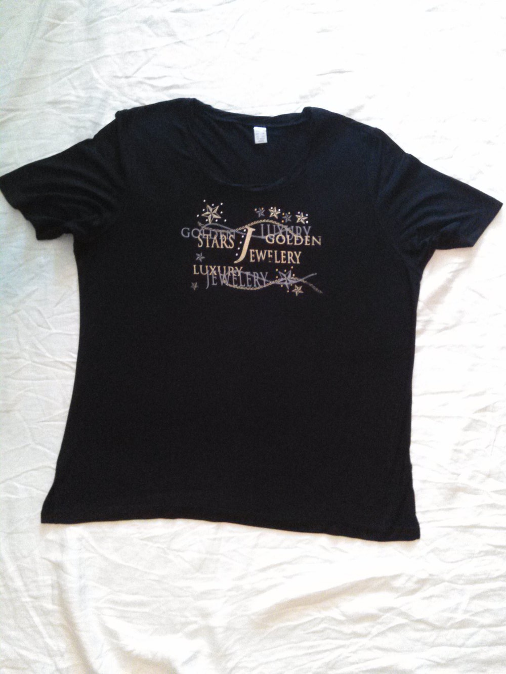 Sehr schönes schwarzes T-Shirt mit Druck Gr. 44