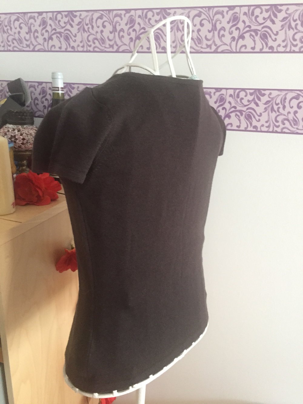 Braunes Schurwolle-Shirt