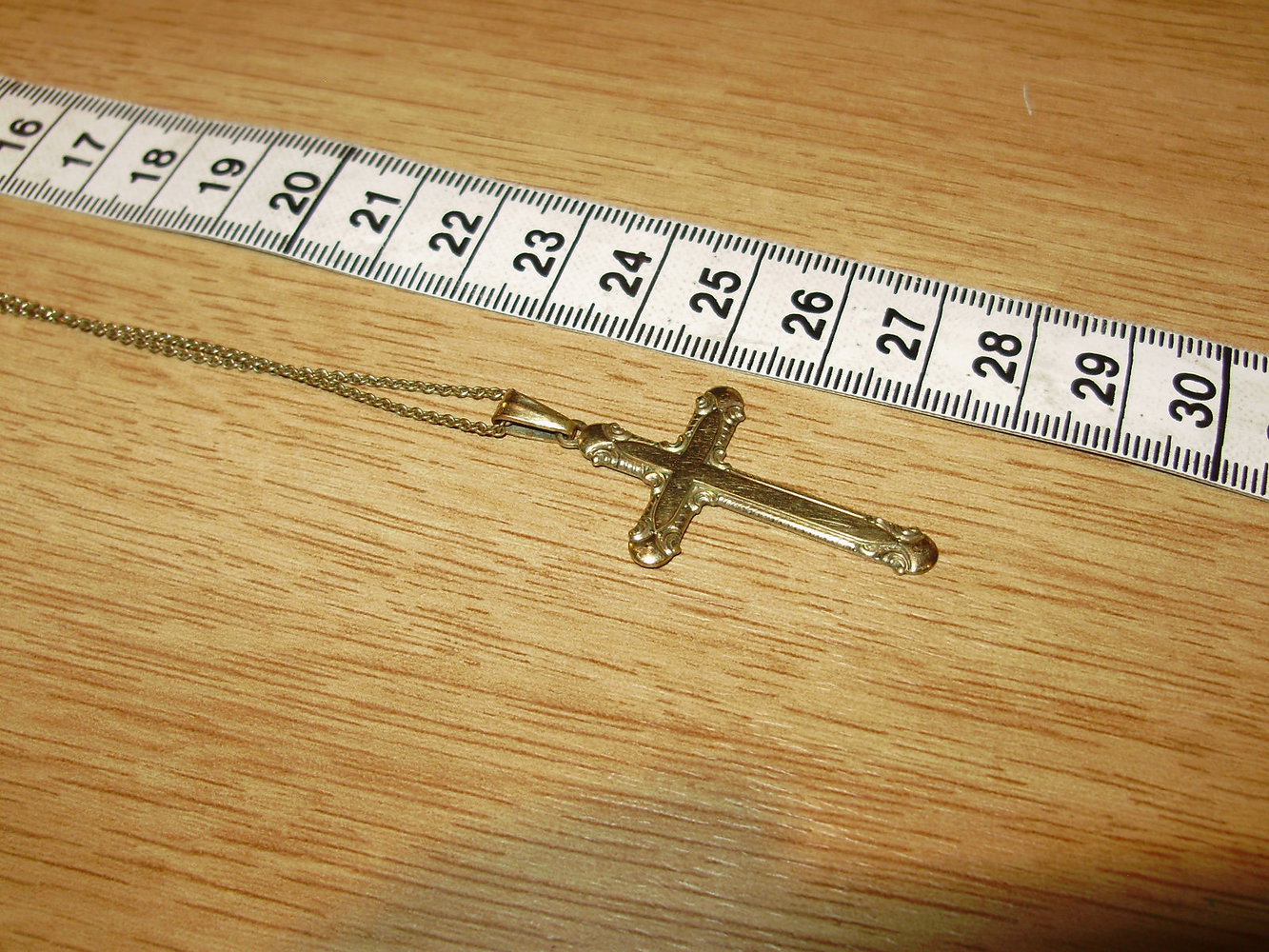 Kette Gold vergoldet Double + Kreuzanhänger vergoldet Double