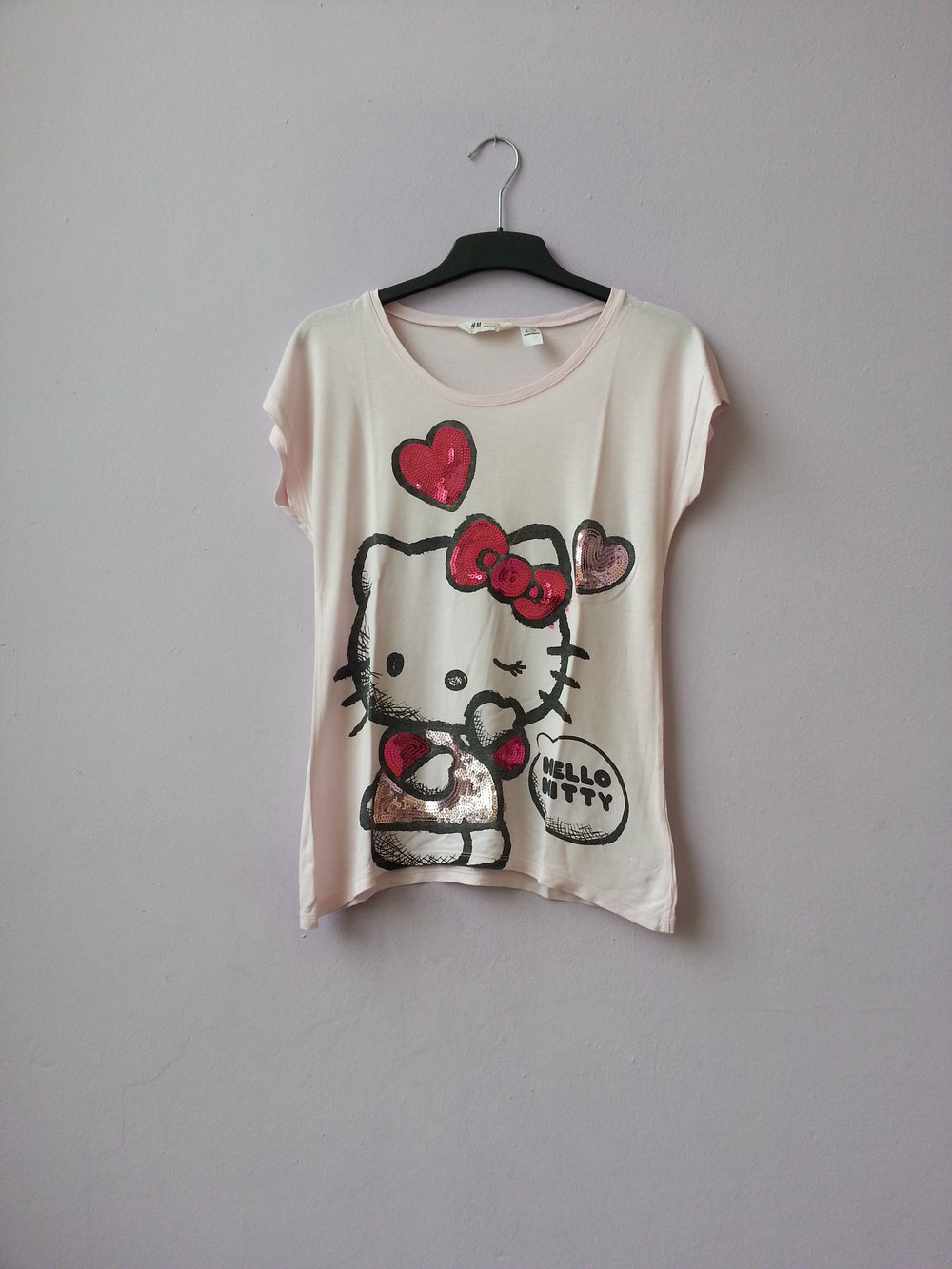 Hello Kitty Shirt rosa Pailletten