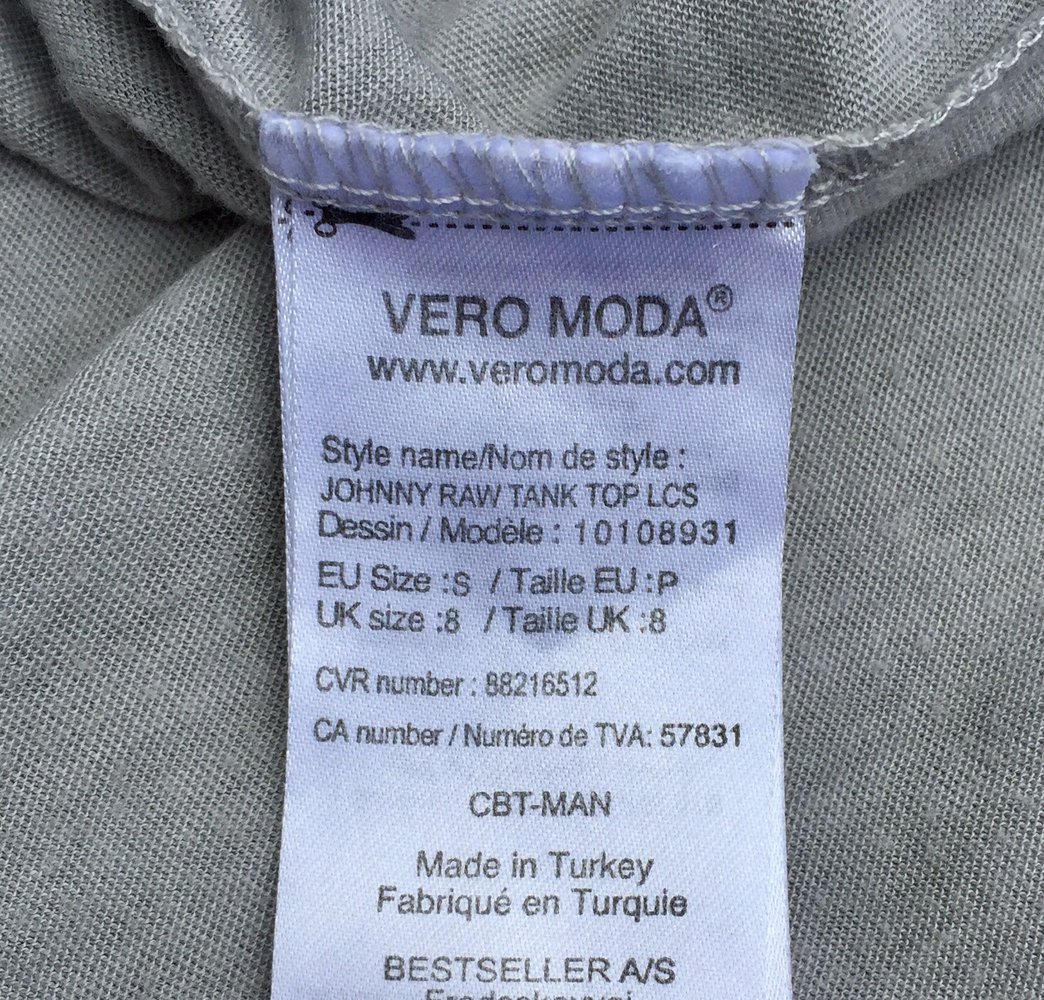 VERO MODA Tanktop grau superleicht Gr. S