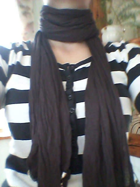 Schal dünn braun Herz