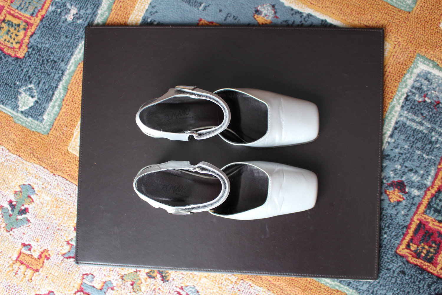 147. Slingsandaletten von Romano (Italien), silber, Echtleder, Gr. 38, Weite G