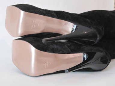 Sexy High Heels Wildleder Overknee Stiefel mit Plateau, schwarz, Gr. 43