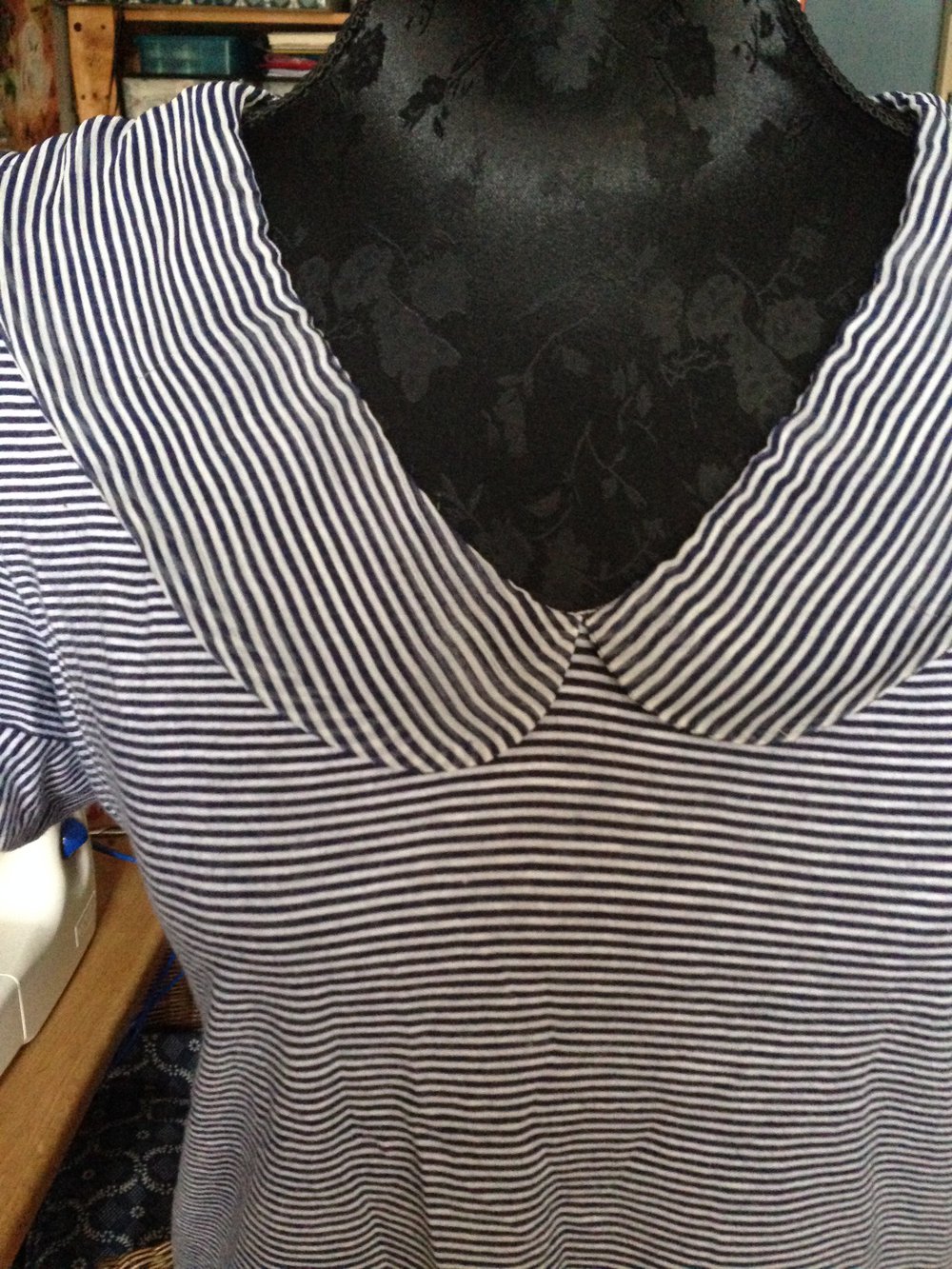 T-shirt gestreift mit Bubikragen