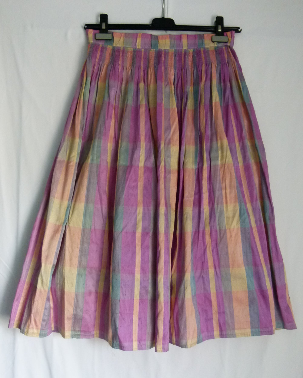 Langer Seiden Rock, pastellfarben, maßgeschneidertes Unikat, Boho Vintage Retro Goa Festival Hippie Landleben Lagenlook Cottagecore