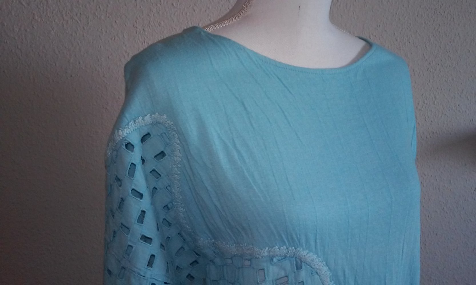 Baumwollshirt Shirt T-Shirt Pulli Sweatshirt Rundhalskragen Sommershirt Türkis